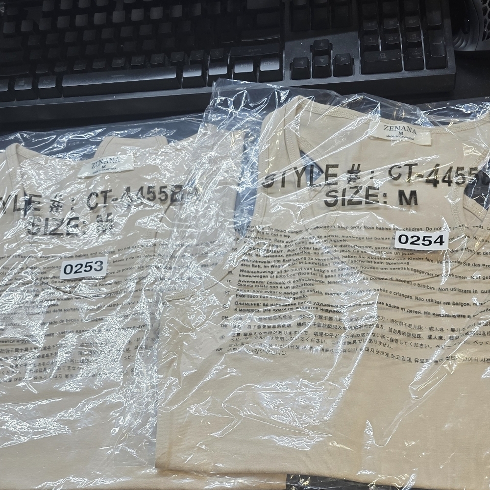 Zenana Beige Sleeveless Cotton Bodysuit Sizes S,M,L,XL New In Poly Bag - Picture 6 of 7